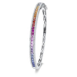 Armreif 18 kt WG, 144 Brill. 0,73 ct, TW-si, 34 Saphire 3,42 ct fancy