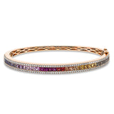 Armreif 18 kt RG, 144 Brill. 0,74 ct, TW-si, 35 Saphire 3,38 ct multicolor