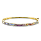 Armreif 18 kt GG, 150 Brill. 0,37 ct, TW-si, 35 Saphire 2,07 ct fancy