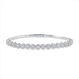 Armreif 18 kt WG, 36 Bag. 0,25 ct, TW-si, 144 Brill. 0,84 ct, TW-si
