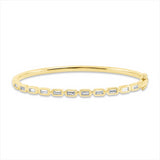 Armreif 18 kt GG, 11 Bag. 0,61 ct, TW-si
