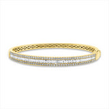 Armreif 18 kt GG, 44 Bag. 1,45 ct, TW-vsi, 90 Brill. 1,11 ct, TW-vsi
