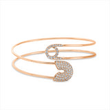 Armreif 18 kt RG, 93 Brill. 1,24 ct, TW-vsi/si