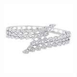 Armreif 18 kt WG, 12 Tropfen 2,51 ct, TW-vsi, 44 Tropfen 6,27 ct, TW-vsi