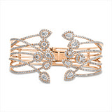 Armreif 18 kt RG, 214 Brill. 2,15 ct, TW-si, 3 Brill. 0,16 ct, TW-si, 9 Brill. 0,71 ct, TW-si, 213 Brill. 1,35 ct, TW-si