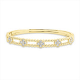 Armreif 18 kt GG, 20 Brill. 1,20 ct, TW-si, 5 Brill. 0,05 ct, TW-si