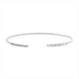 Armreif 14 kt WG, 5 Bag. 0,24 ct, F-vsi/si, 13 Brill. 0,11 ct, TW-pi