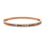 Armreif 18 kt RG, 134 Brill. 0,83 ct, TW-si, 40 Saphire 2,43 ct fancy