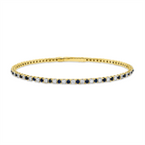 Armreif 18 kt GG, Fassung rhodiniert, 37 Brill. 0,88 ct, TW-si, 38 Saphire 1,15 ct blau