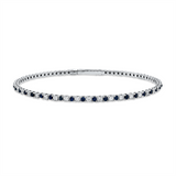 Armreif 18 kt WG, 37 Brill. 0,91 ct, TW-si, 38 Saphire 1,09 ct blau