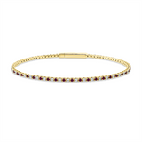 Armreif 18 kt GG, Fassung rhodiniert, 41 Brill. 0,49 ct, TW-si, 42 Rubine 0,59 ct rot