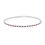 Armreif 18 kt WG, 41 Brill. 0,50 ct, TW-si, 42 Rubine 0,62 ct rot