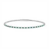 Armreif 18 kt WG, 41 Brill. 0,50 ct, TW-si, 42 Smaragde 0,59 ct grün