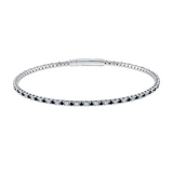 Armreif 18 kt WG, 41 Brill. 0,50 ct, TW-si, 42 Saphire 0,67 ct blau