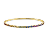 Armreif 14 kt GG, 52 Saphire 3,28 ct fancy