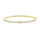 Armreif 18 kt GG, 1 Nav. 0,24 ct, TW-si, 42 Brill. 0,39 ct, TW-si