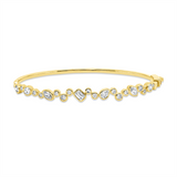 Armreif 18 kt GG, 5 Fantasie-Schliff 0,80ct, TW-si, 17 Brill. 0,71 ct, TW-si