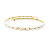 Armreif 18 kt GG, 14 ZP weiß 4,5 mm