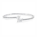 Armreif 18 kt WG, 38 Brill. 0,95 ct, F/TW-si, 5 Nav. 0,93 ct, F/TW-si