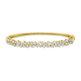 Armreif 18 kt GG, 12 Nav. 0,54 ct, TW-vsi, 12 Tropfen 0,40 ct, TW-si, 29 Brill. 1,22 ct, TW-si