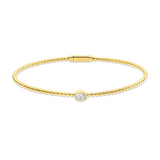 Armreif 18 kt GG, 1 Oval 0,19 ct, TW-si