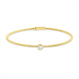 Armreif 18 kt GG, 1 Brill. 0,22 ct, TW-si